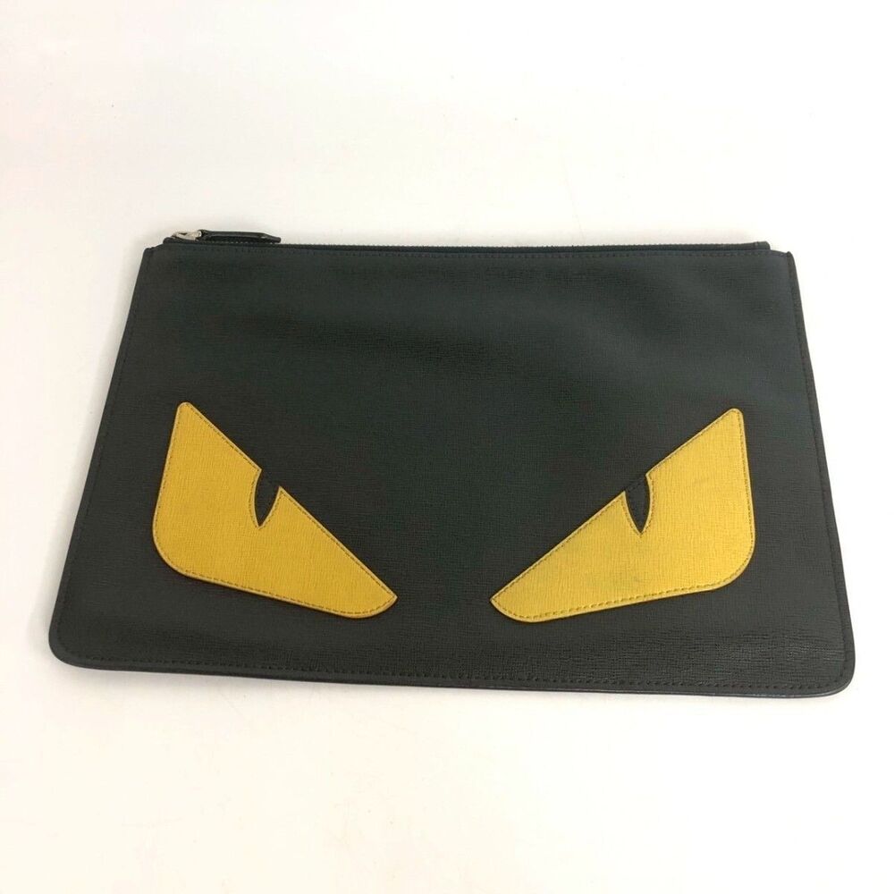 FENDI Monster Eye Clutch Bag Black